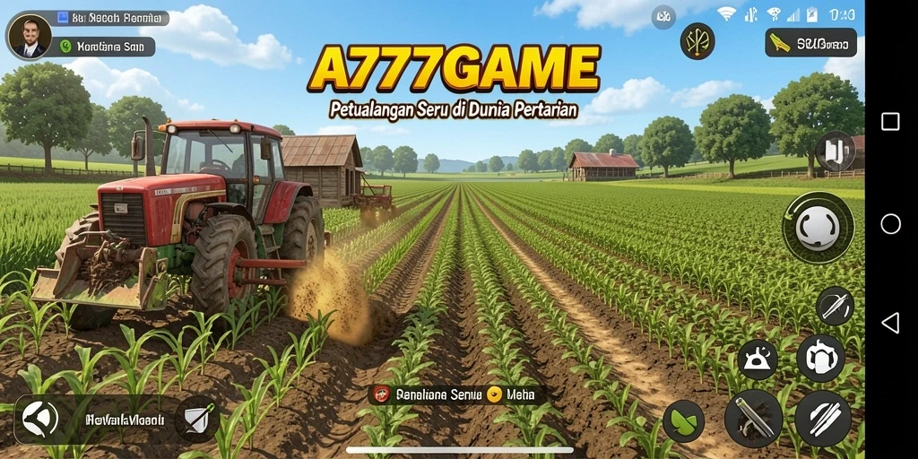 Tangkapan layar A777GAME menampilkan ladang menghijau penuh hasil panen.