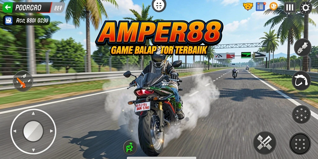 Gameplay seru dan mendebarkan dalam balapan motor.