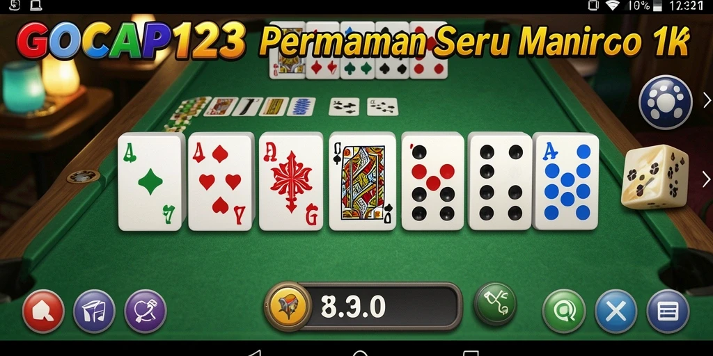 Screenshot gameplay GOCAP123 yang menampilkan aksi seru permainan domino.