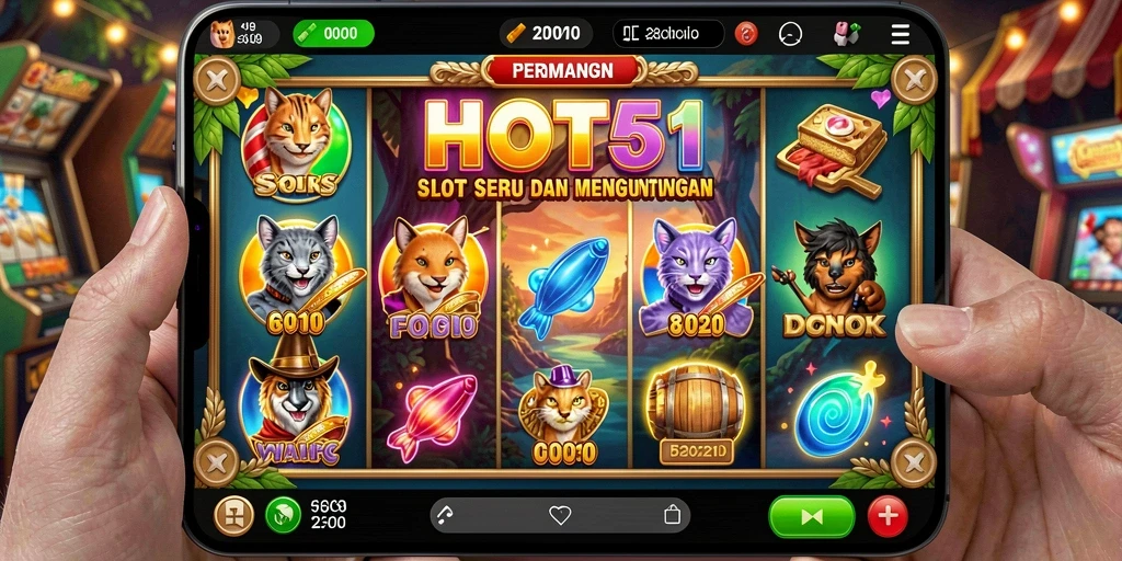 Tampilan gameplay HOT51 slot yang mendebarkan dan interaktif.