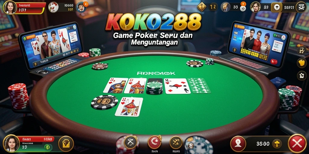 Tampilan gameplay seru KOKO288 saat bermain poker online.