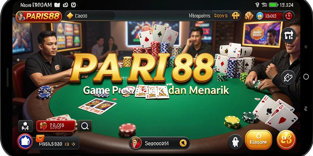 Tampilan menarik dari gameplay Poker di PARIS88.