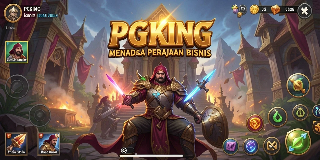 Screenshot gameplay PGKING menampilkan pembangunan bisnis yang menarik.