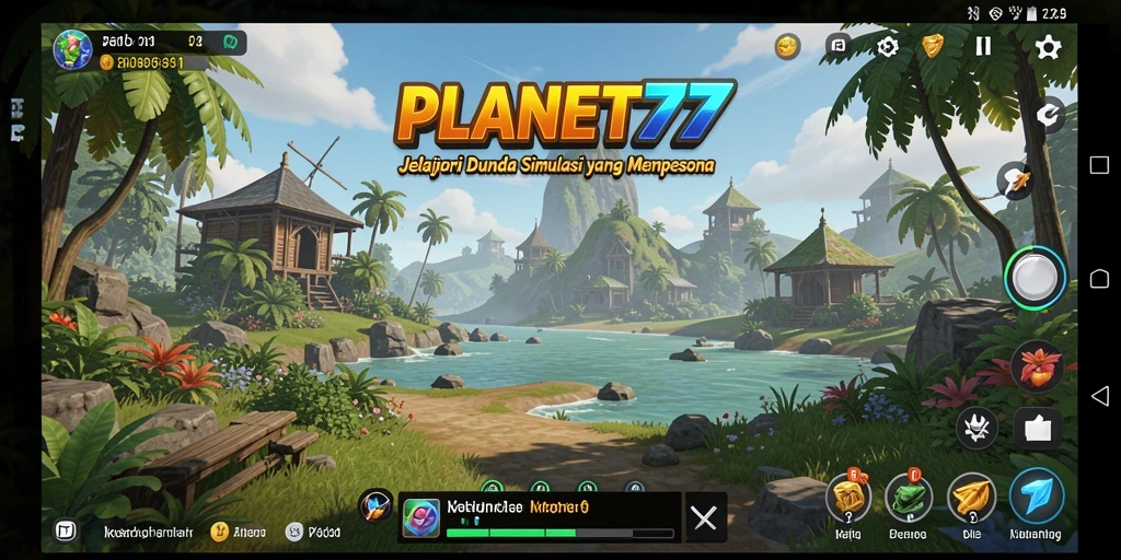 Tampilan gameplay <strong>PLANET77</strong> yang menarik dengan eksplorasi luar angkasa.