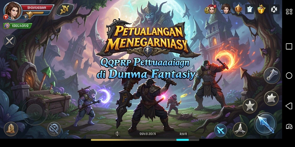 Tangkapan layar QQRP menunjukkan aksi petualangan seru dengan grafis menawan.