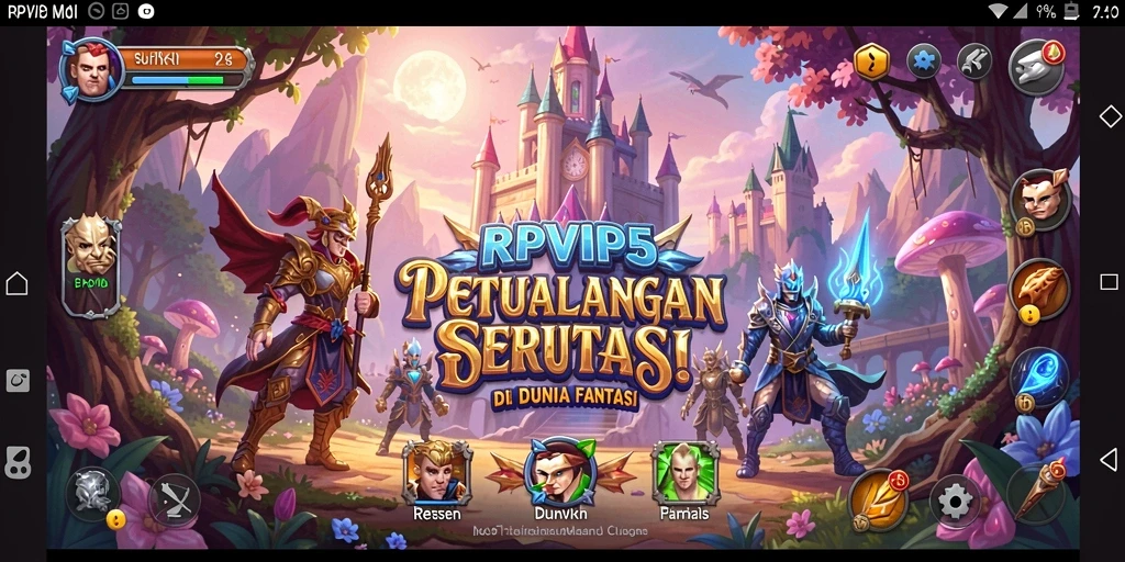 Screenshot menunjukkan karakter berpetualang di hutan rimbun penuh tantangan.