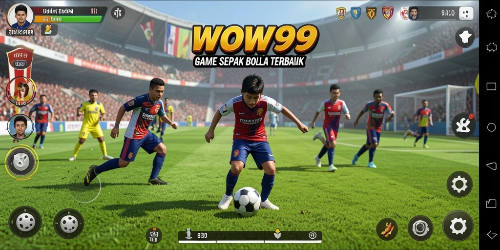 Tampilan gameplay WOW99 yang seru dalam pertandingan sepak bola.